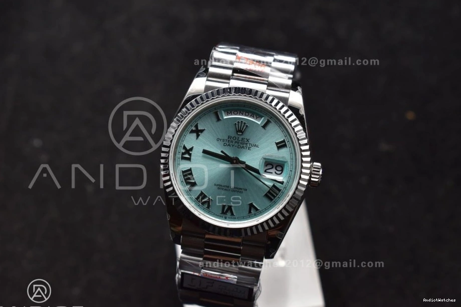 vr3255 Light V5 Best Weight) Steel on Bracelet Dial QF 689 36 DayDate 904L Blue SS President Edition EyeCatching (Gain Roman 0411